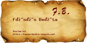 Fésüs Beáta névjegykártya