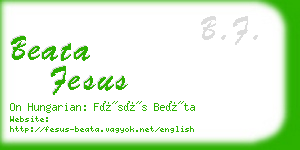 beata fesus business card